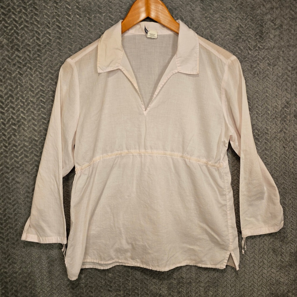 Abercrombie & Fitch Womens Light Pink Cotton‎ Gauze Tunic Drawstring Top Large